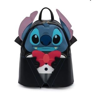 Loungefly Disney Vampire Stitch Bow Tie Backpack